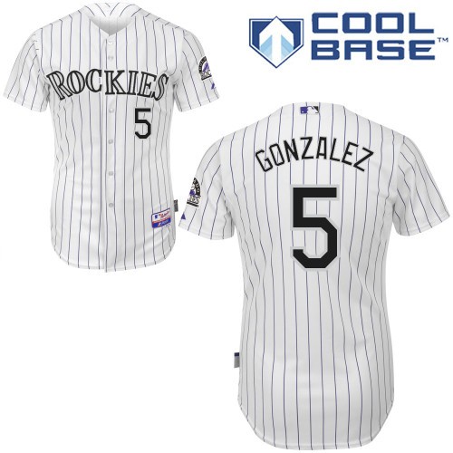 Colorado Rockies 5 Carlos Gonzalez White Cool Base MLB Jersey Baseball MLB Jerseys